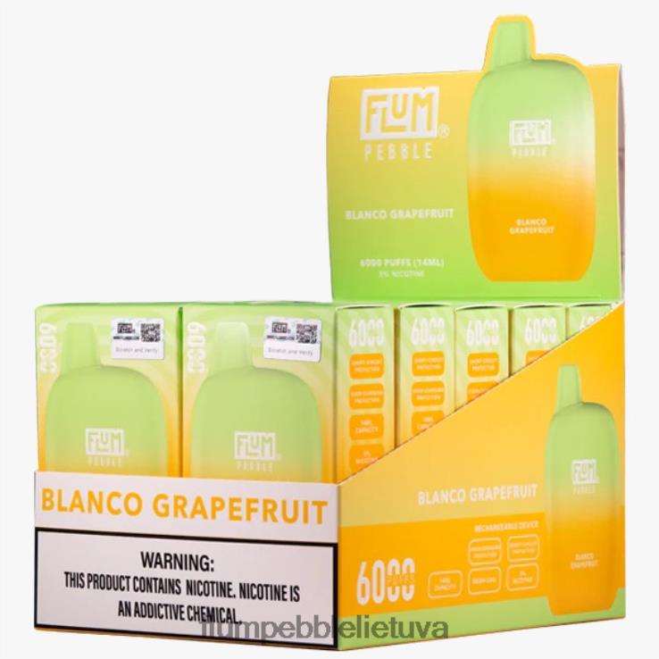 FLUM PEBBLES 6000 išpūtimų 10 pakelių Blanco greipfrutas D24TT211 Flum Pebble Lietuva