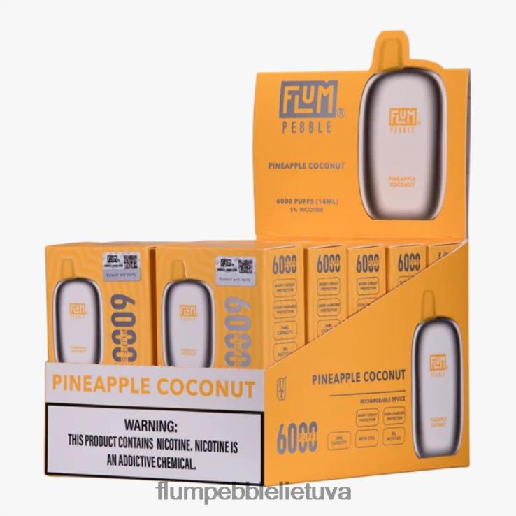 FLUM PEBBLES 6000 išpūtimų 10 pakelių ananasų kokoso D24TT266 Flum Pebble Flavors Ranked