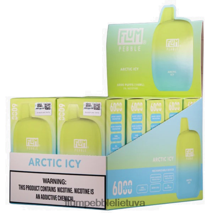FLUM PEBBLES 6000 išpūtimų 10 pakelių artic ledinis D24TT26 Flum Pebble Flavors Ranked