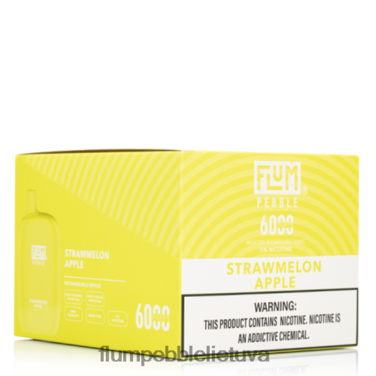 FLUM PEBBLES 6000 išpūtimų 10 pakelių šiaudinis obuolys D24TT279 Flum Float Vape Near Me