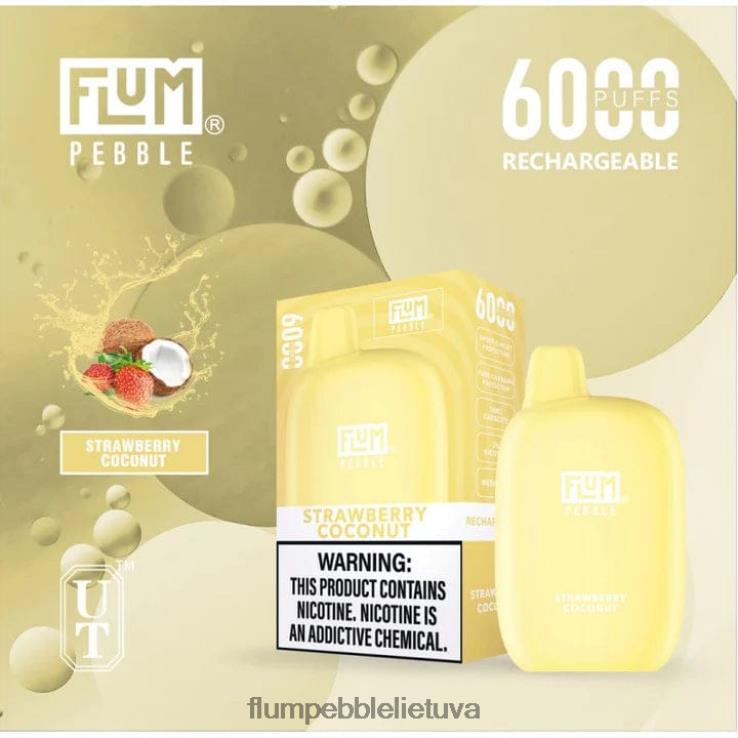 FLUM PEBBLES 6000 išpūtimų braškinis kokosas D24TT272 Flum Pebble Vilnius