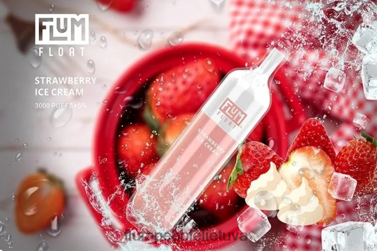 FLUM FLOAT 3000 išpūtimų braškiniai ledai 🍦 D24TT274 Flum Pebble Flavors