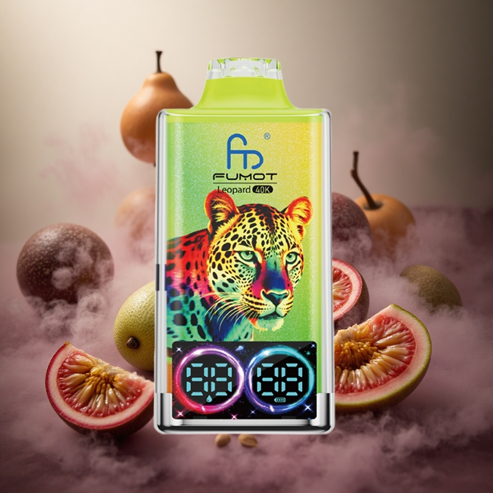 Fumot Leopard 40K Puffs Vienkartinis Vape Kiwi Passion Fruit Guava 700mAh Baterija 5% Nikotino
