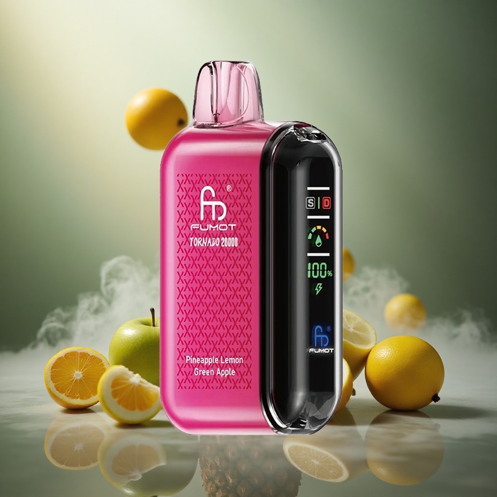 Fumot Tornado 20000 Pūkų Ananasas Citrina Žalioji Obielys 20ml Talpa 850mAh Baterija