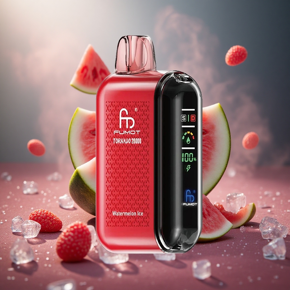 Fumot Tornado 20000 Pūkų Arbūzas Ledas Dual Mesh Coil Smart Display