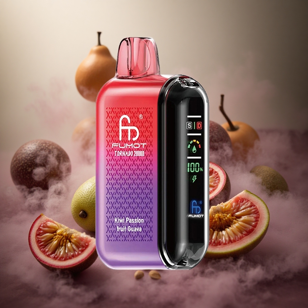 Fumot Tornado 20000 Pūkų Kiwi Pasiflora Gvajava 20ml Talpos 850mAh Baterija