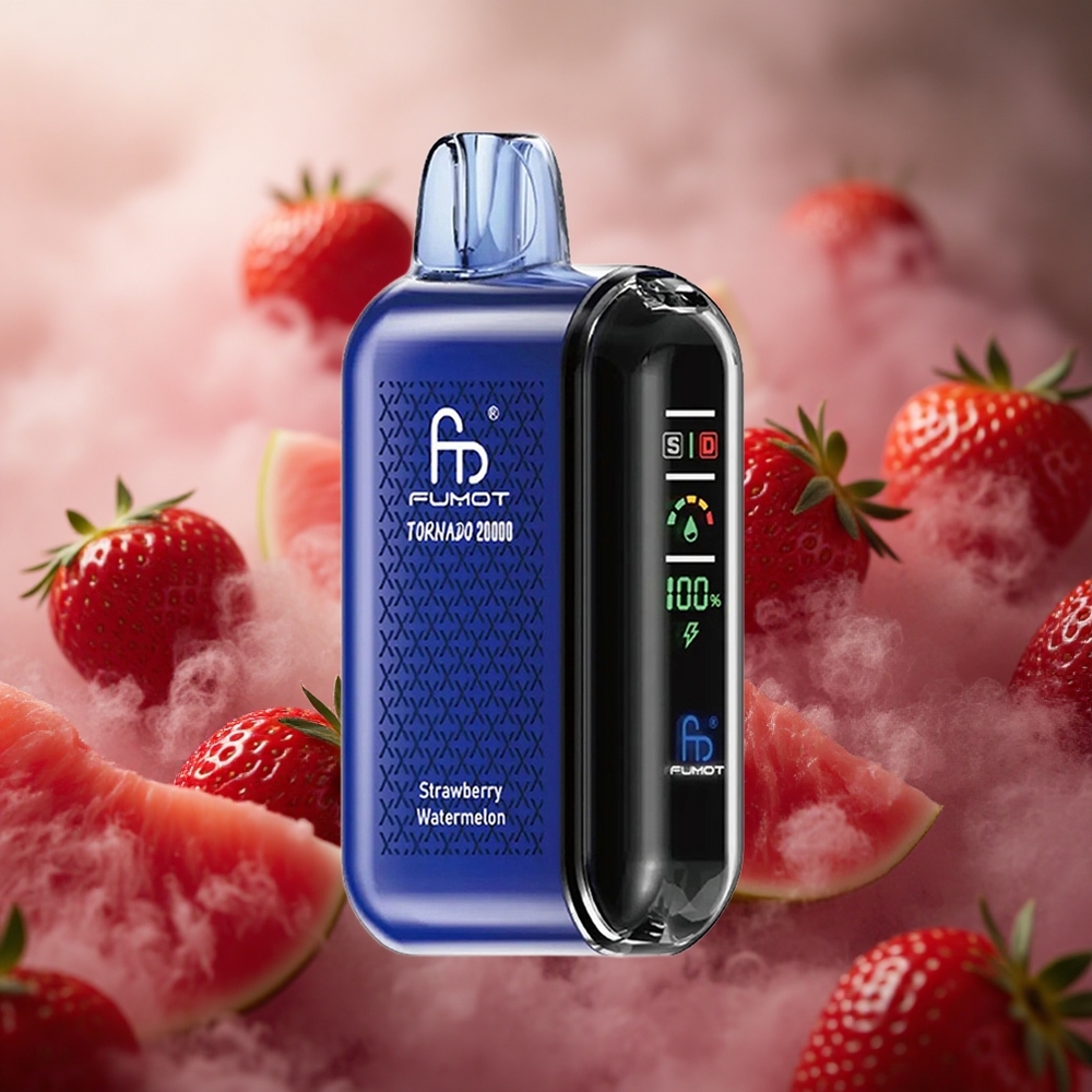 Fumot Tornado 20000 Pūkštelių Braškė Arbūzas 20ml Talpa 850mAh Baterija