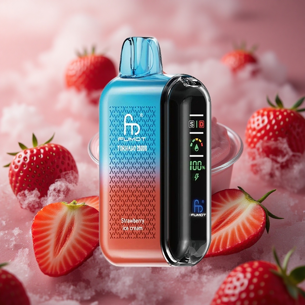 Fumot Tornado 20000 Pūsų Braškinių Ledų Smart Display Airflow Control