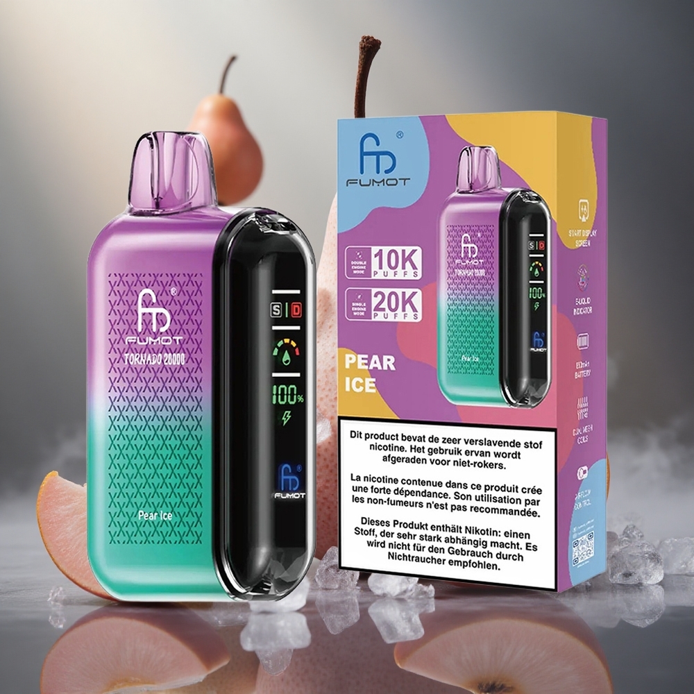 Fumot Tornado 20000 Pūsų Kriaušės Ledas 20ml Talpa 850mAh Baterija