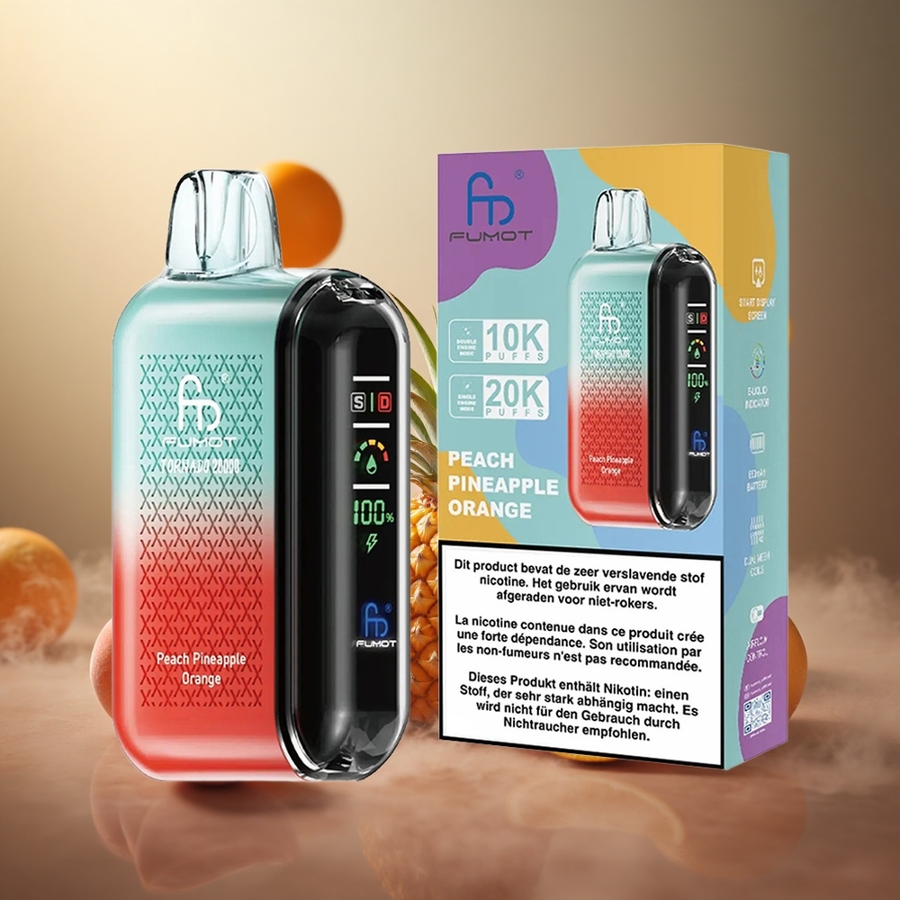 Fumot Tornado 20000 Pūsų Persikas Ananasas Apelsinas 20ml Talpa 850mAh Baterija