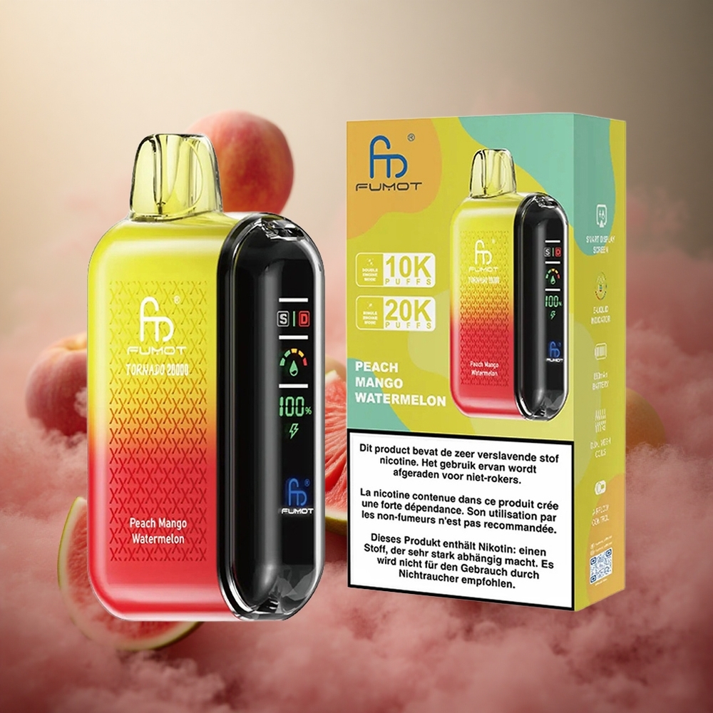 Fumot Tornado 20000 Pūsų Persikas Mango Arbūzas 20ml Talpa 850mAh Baterija