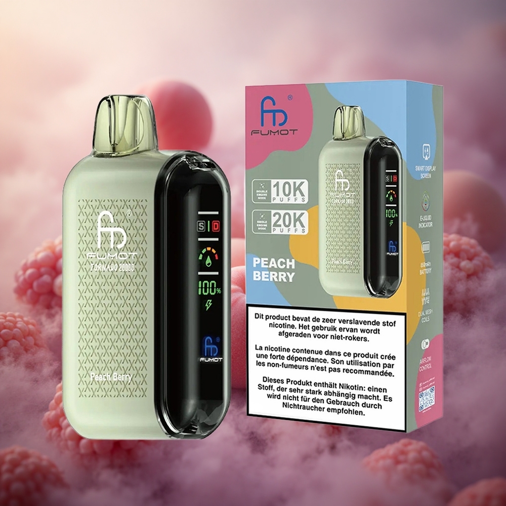 Fumot Tornado 20000 Pūsų Persikas Uoga 20ml Talpa 850mAh Baterija