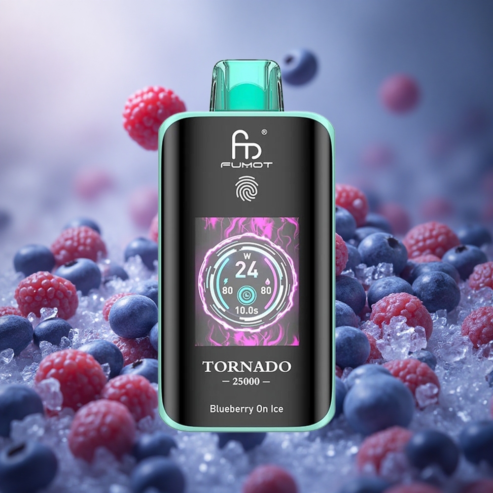Fumot Tornado 25000 Pūsų Mėlynė Su Ledu 700mAh Kroviklis 20ml Išankstinio Pildymo Skystis