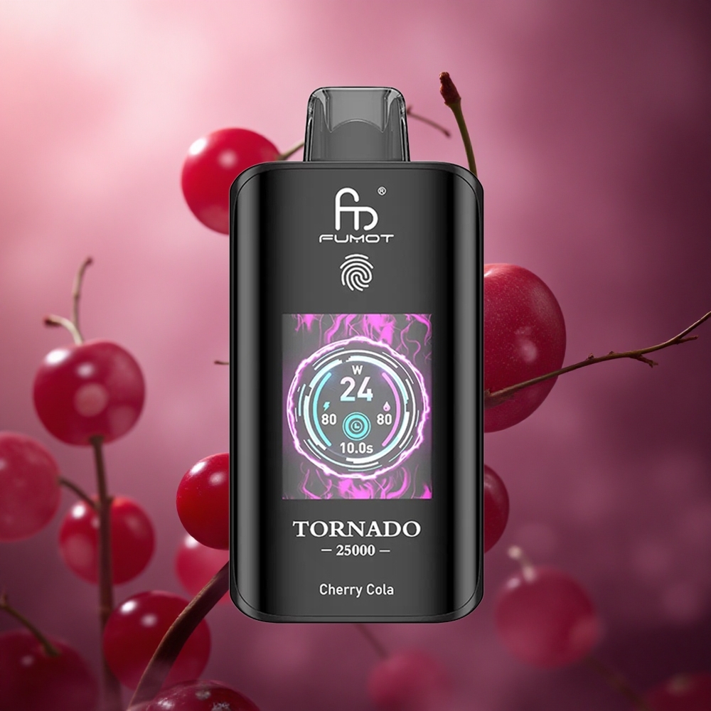 Fumot Tornado 25000 Pruksėjimų Vyšnių Kolos 700mAh Krovimo Baterija 20ml Išankstinio Pildymo Skystis