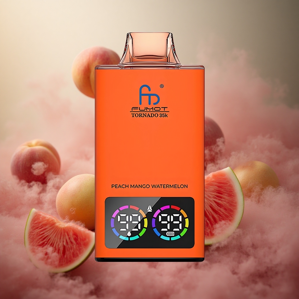 Fumot Tornado 35000 Persikų Mango Vandynių USB-C 15ml Skystis