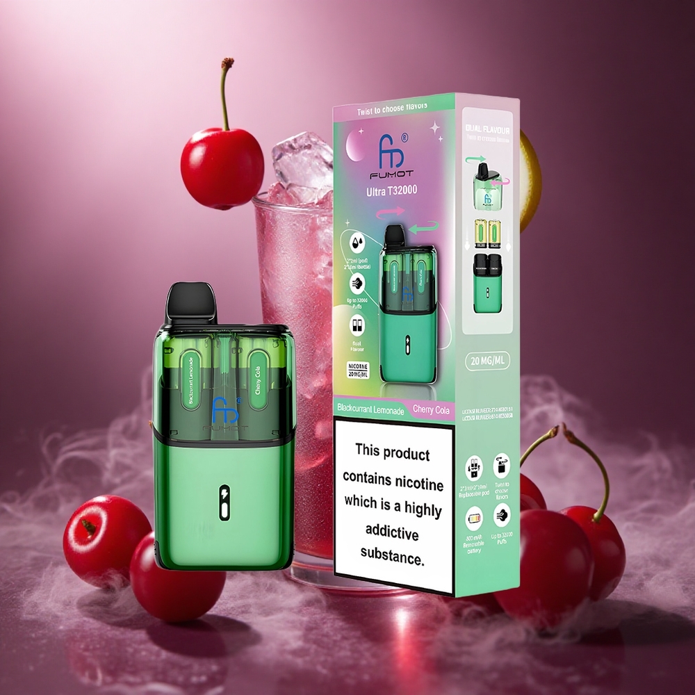 Fumot Ultra T32000 32000 Pūkų 24ml Juodųjų Serbentų Limonadas - Vyšnių Kola