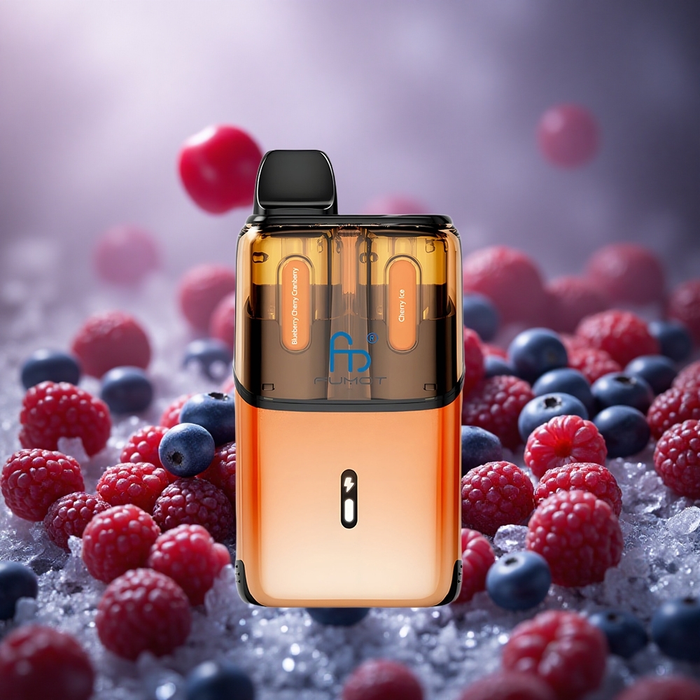 Fumot Ultra T32000 32000 Pūkų 24ml Mėlynųjų Serbentų Vyšnių Spanguolių - Vyšnių Ledas