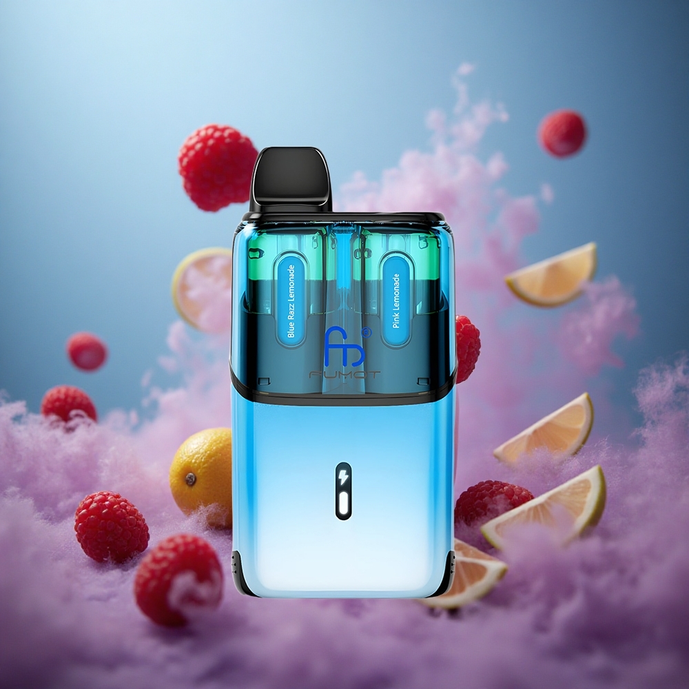 Fumot Ultra T32000 32000 Pūkų 24ml Mėlyna Spanguolė Citrinų Gėrimas - Rausva Citrinų Gėrimas