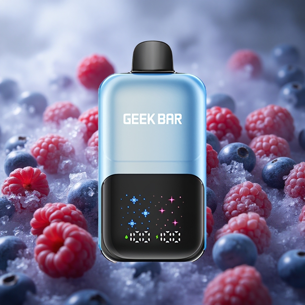 GEEK BAR 2GO 50000 Potėpių Mėlynųjų Gervuogių Aviečių Ledas 20ml Dviguba Talpa Interaktyvus Didelis Ekranas