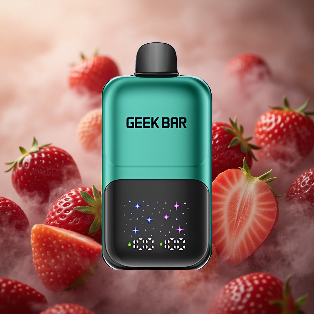 GEEK BAR 2GO 50000 Potepiai 20ml Braškė & Kiwi Interaktyvus Didelis Ekranas 5% Nikotino Druska