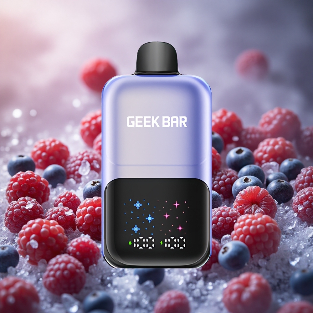 GEEK BAR 2GO 50000 Traukimų Dvivietė Misinės Uogos Ledas 20ml 5% Nikotino Druska