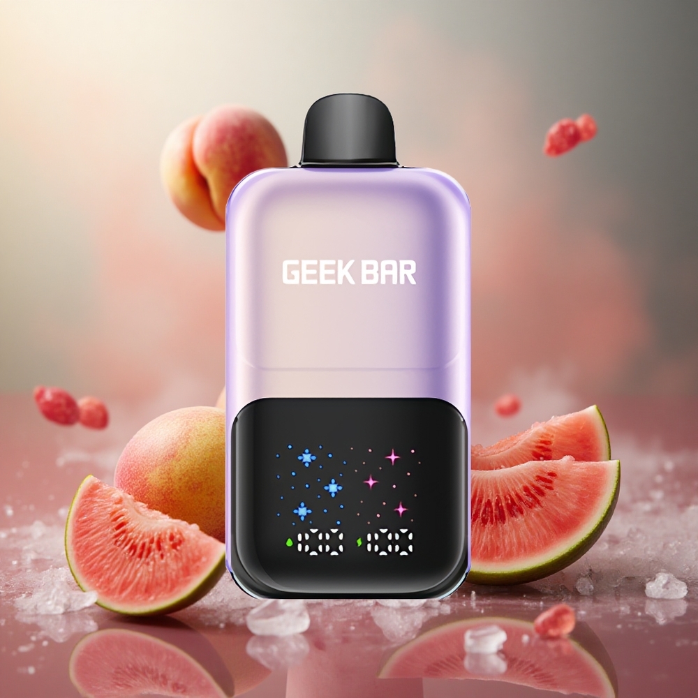 GEEK BAR 2GO 50000 Traukimų Persikų Mango Arbūzas Ledas Interaktyvus Didelis Ekranas 20mL Talpa