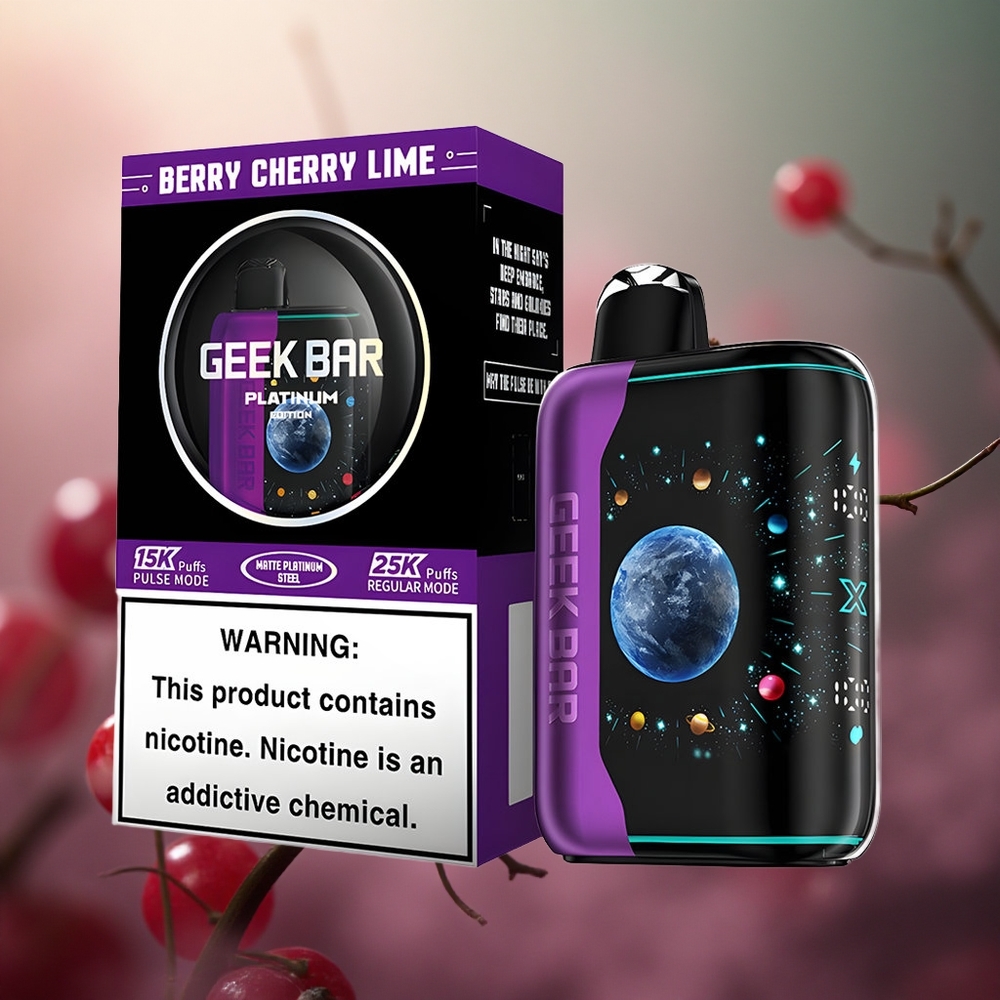 GEEK BAR Platinum 25000 Pūkų 20mL Skysto Uogų Vyšnių Citrinų