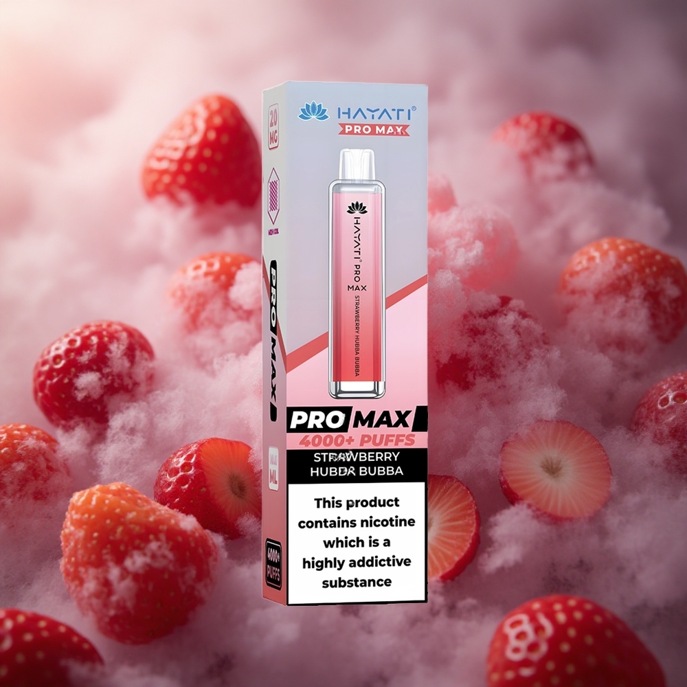 Hayati Pro Max 4000 Dūmai Vienkartinis Vape Braškės Hubba Bubba 2% Nikotino 1400mAh Baterija