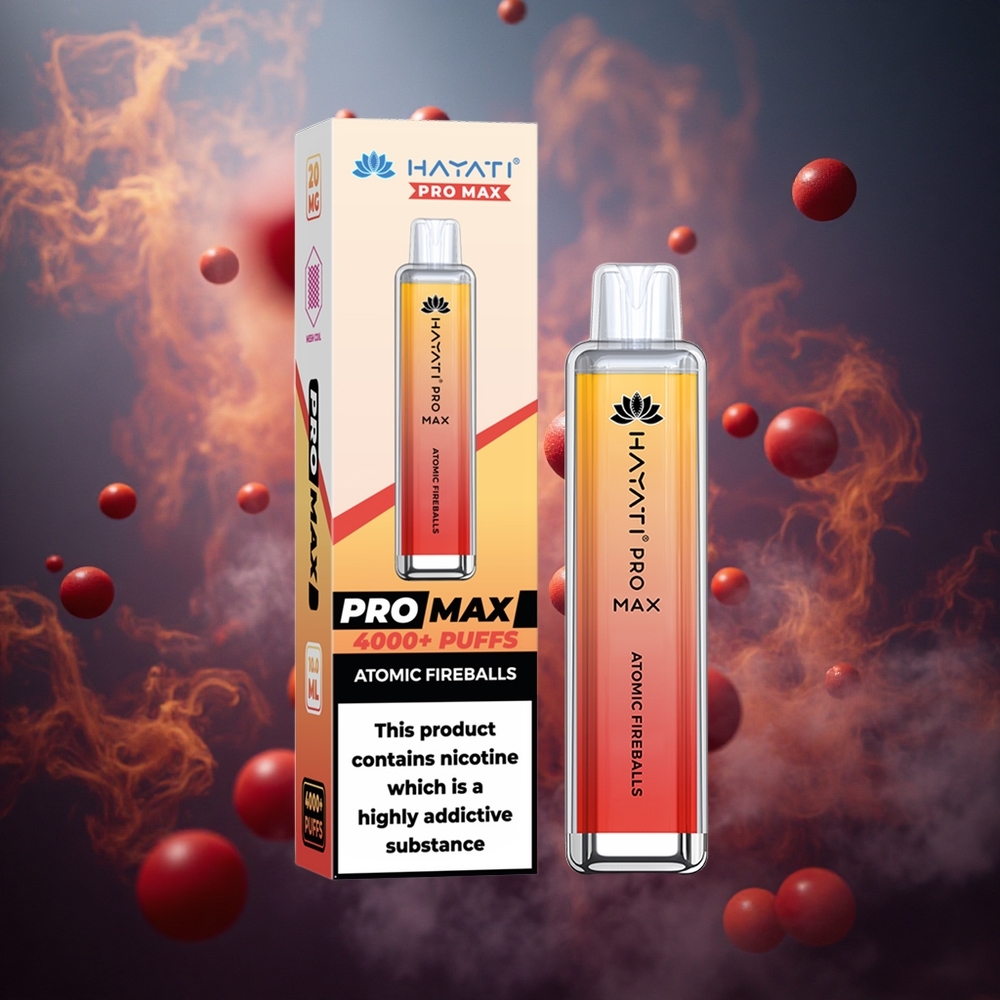 Hayati Pro Max 4000 Pūkų Vienkartinis Vape Atominės Ugnies Gūžtys 2ml Bakas su 10ml Automatiniu Papildymu 5% Nikotino