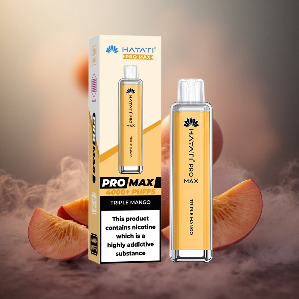 Hayati Pro Max 4000 Pūkštelėjimai Vienkartinis Vape Trigubas Mango 2% Nikotino 1400mAh