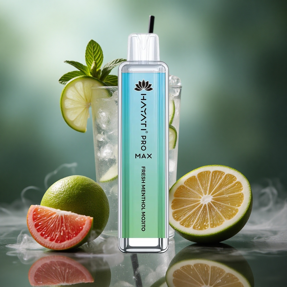 Hayati Pro Max 4000 Pūkštelėjimai Vienkartinis Vape Šviežios Mėtos Mojito + 5% Nikotino ir 1400mAh Baterija