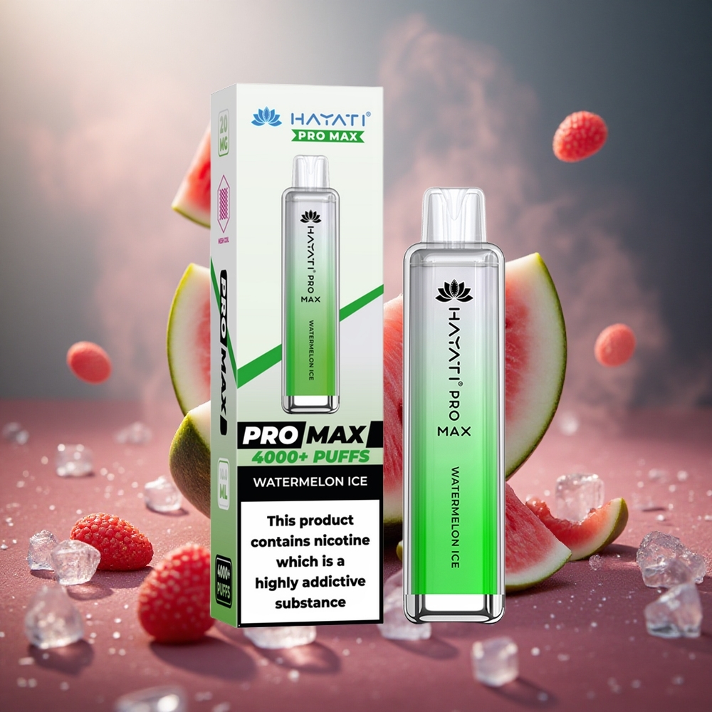 Hayati Pro Max 4000 Pūkštelių Vienkartinis Vape Arbūzo Ledas su 2ml Talpa ir 1400mAh Baterija
