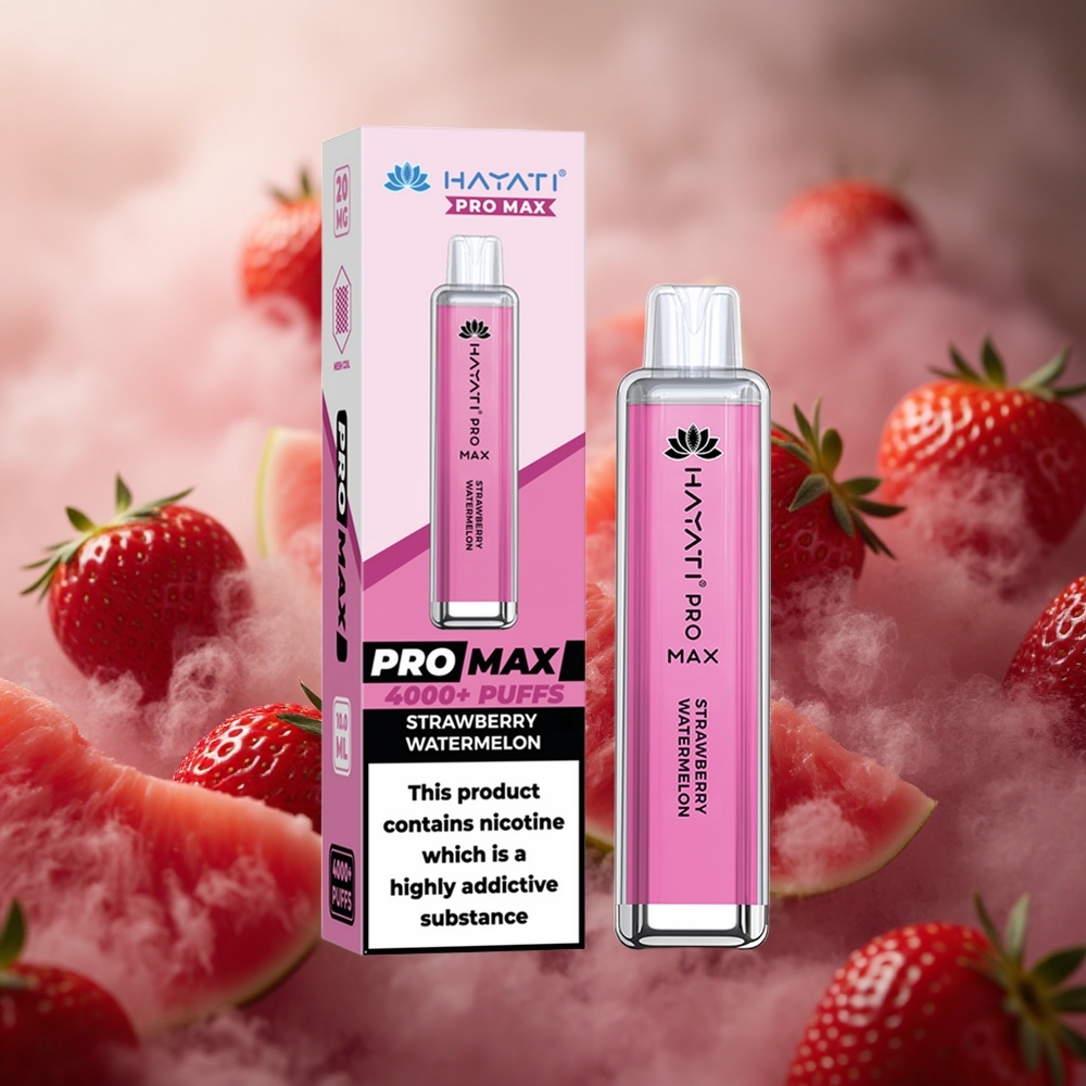 Hayati Pro Max 4000 Pūkštelių Vienkartinis Vape Braškės Arbūzas 1400mAh Akumuliatorius 2ml Bakas