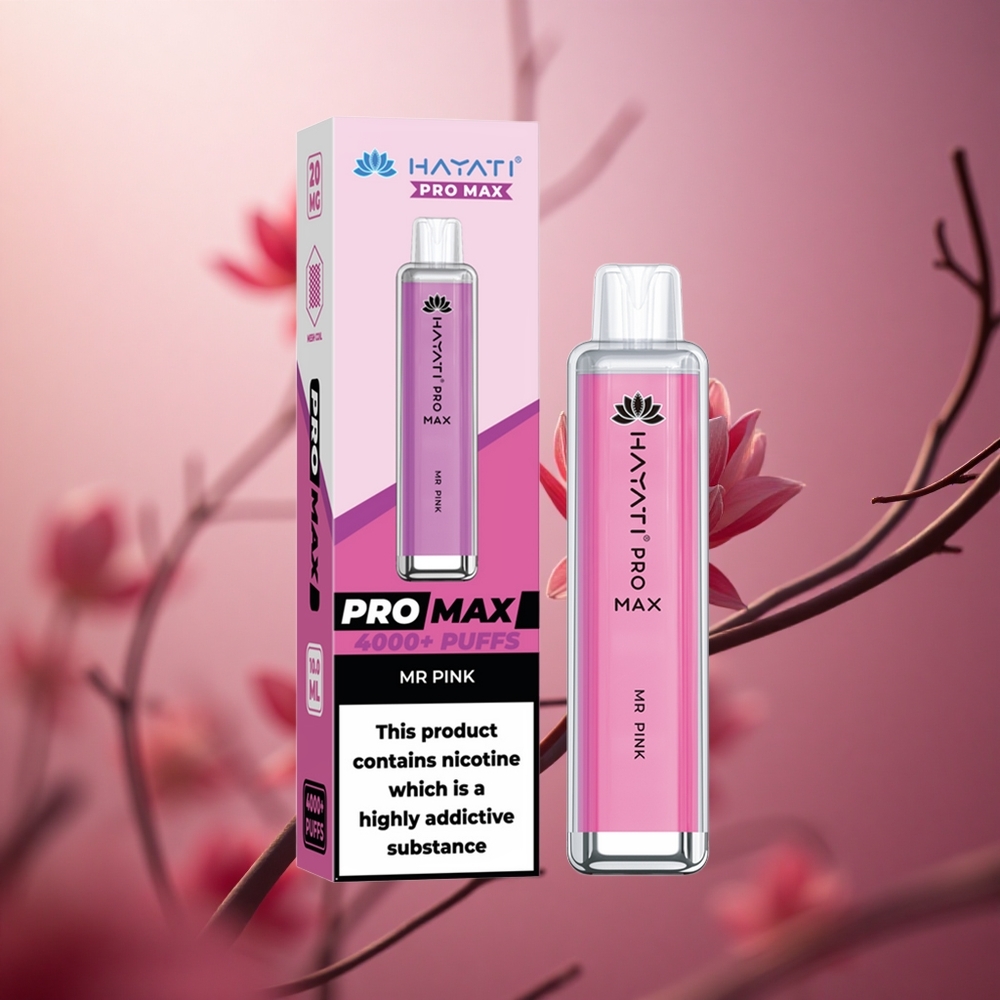 Hayati Pro Max 4000 Pūkštelių Vienkartinis Vape Ponas Rožinis 2ml Bakas su 10ml Automatiniu Papildymu 5% Nikotino