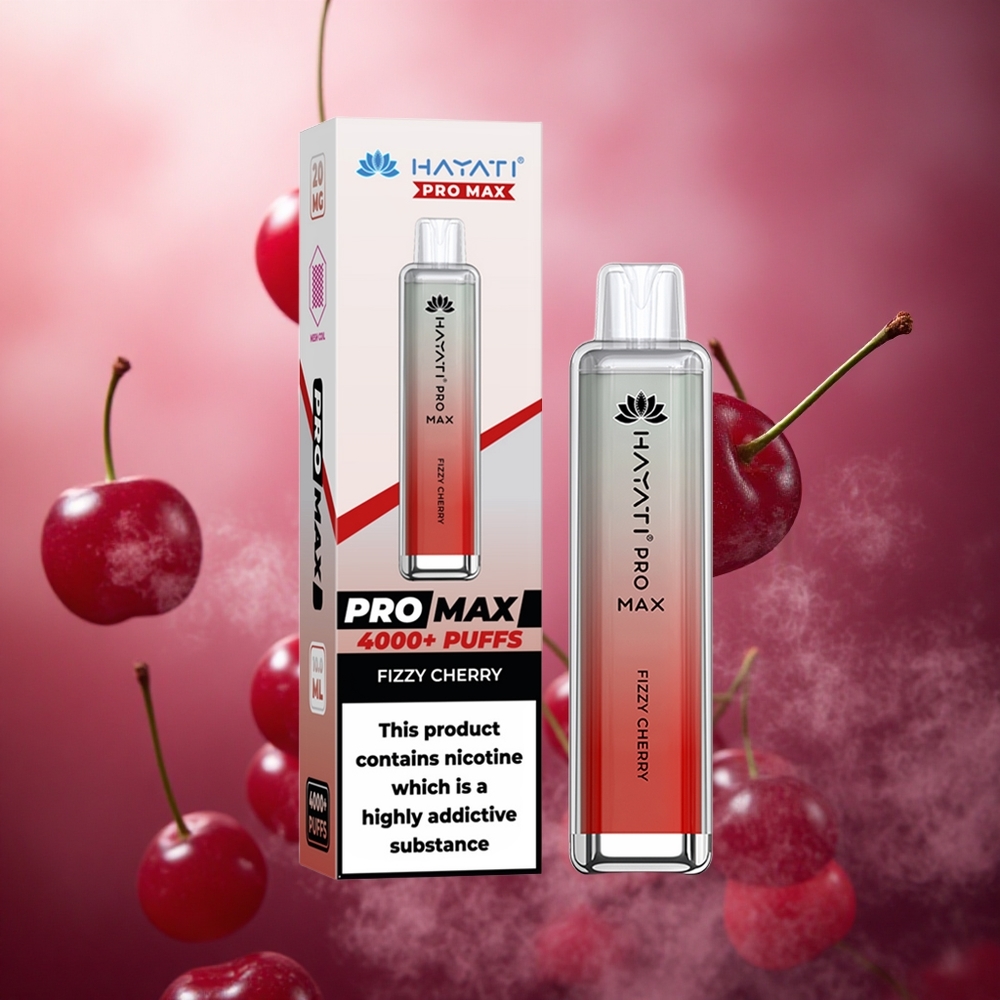 Hayati Pro Max 4000 Pūkštelių Vienkartinis Vape Švelnios Vyšnios ir 2ml bakas su 10ml auto papildymu