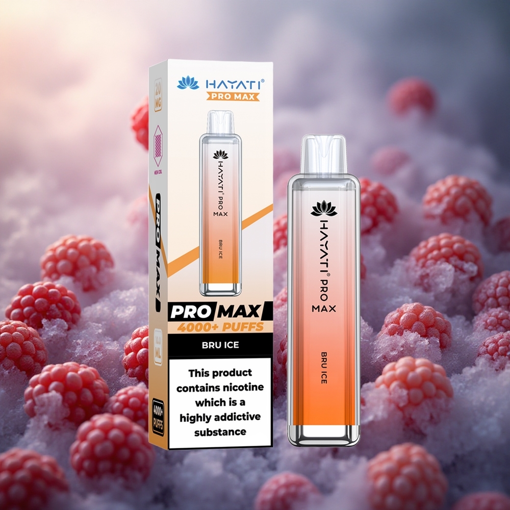 Hayati Pro Max 4000 Pūsų Vienkartinis Vape Bru Ledas su 5% Nikotino ir 1400mAh Baterija