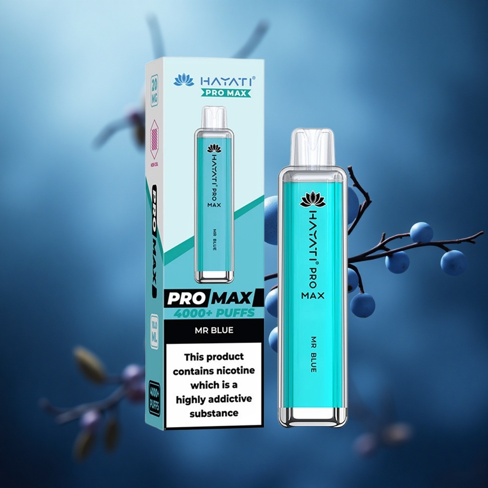 Hayati Pro Max 4000 Pūsų Vienkartinis Vape Mėlynasis su 5% Nikotino ir 1400mAh Baterija