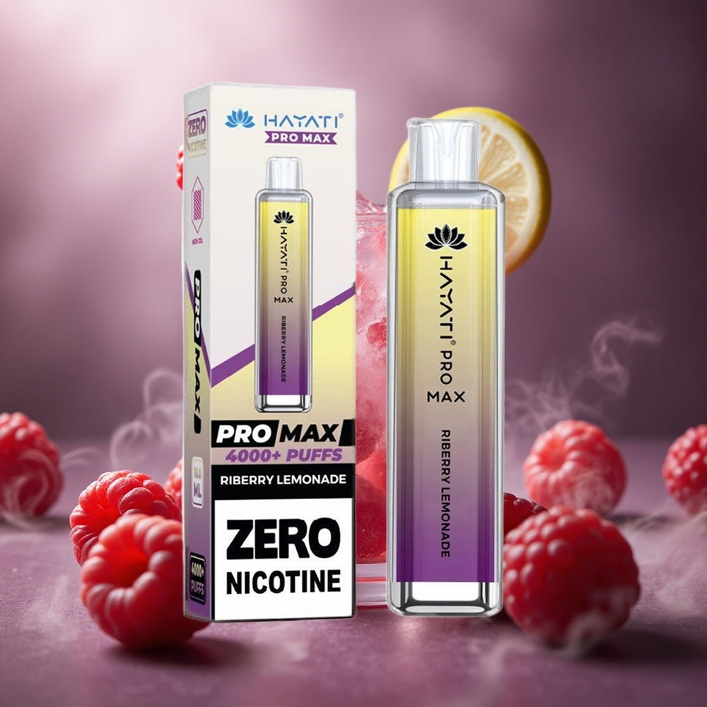 Hayati Pro Max 4000 Pūsų Vienkartinis Vape Riberry Limonadas su 1400mAh Akumuliatoriumi ir 2% Nikotino Stiprumo