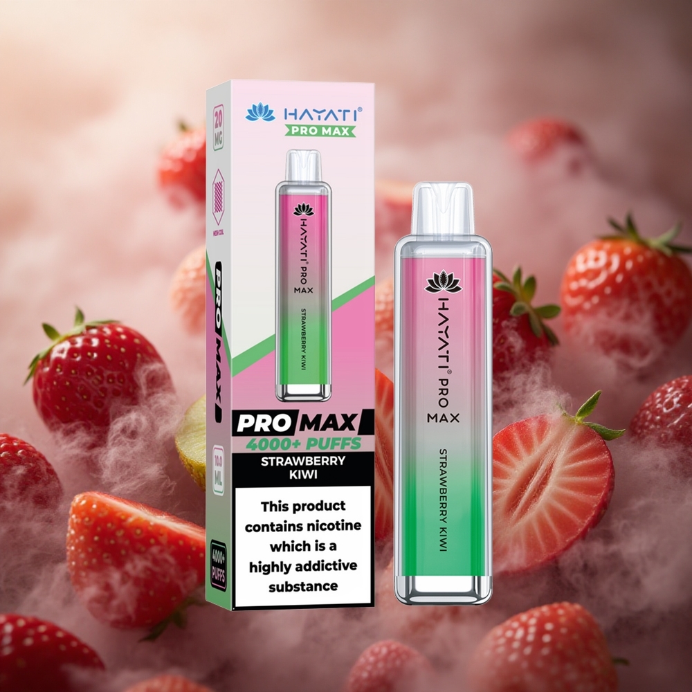 Hayati Pro Max 4000 Potempiai Vienkartinis Vape Braškė-Kiwi 2% Nikotino Stiprumas 1400mAh Baterija