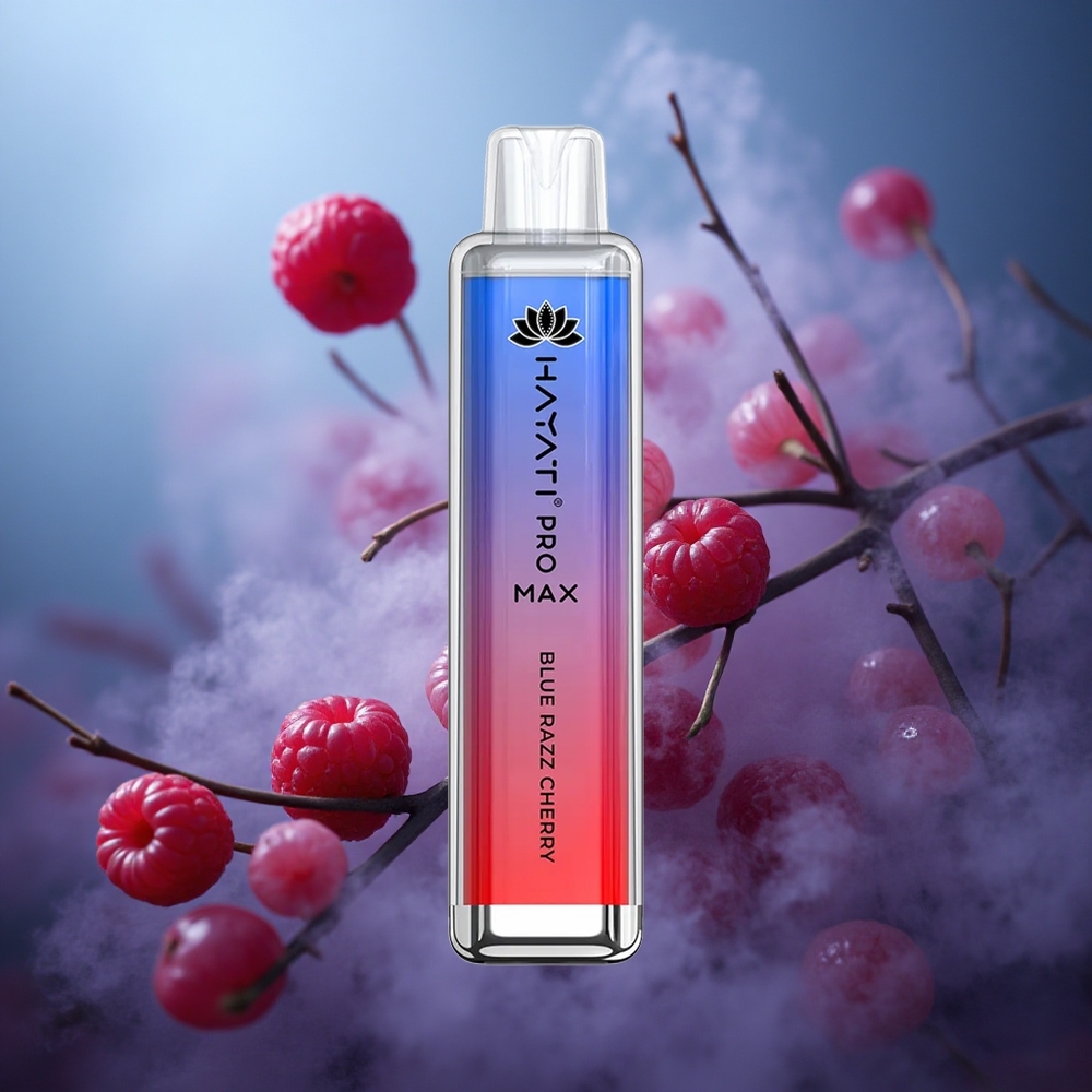 Hayati Pro Max 4000 Potempiai Vienkartinis Vape Mėlyna Avietė Vyšnia Rezervuaras 2ml + 10ml Automatinis Papildymas