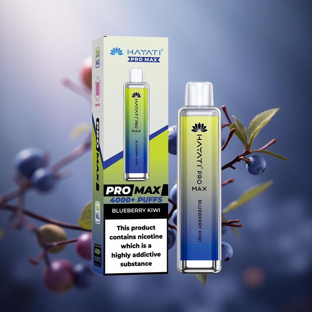 Hayati Pro Max 4000 Potepiai Vienkartinis Vape Mėlynųjų Serbentų Kiwi 1400mAh Akumuliatorius 2ml Bakas