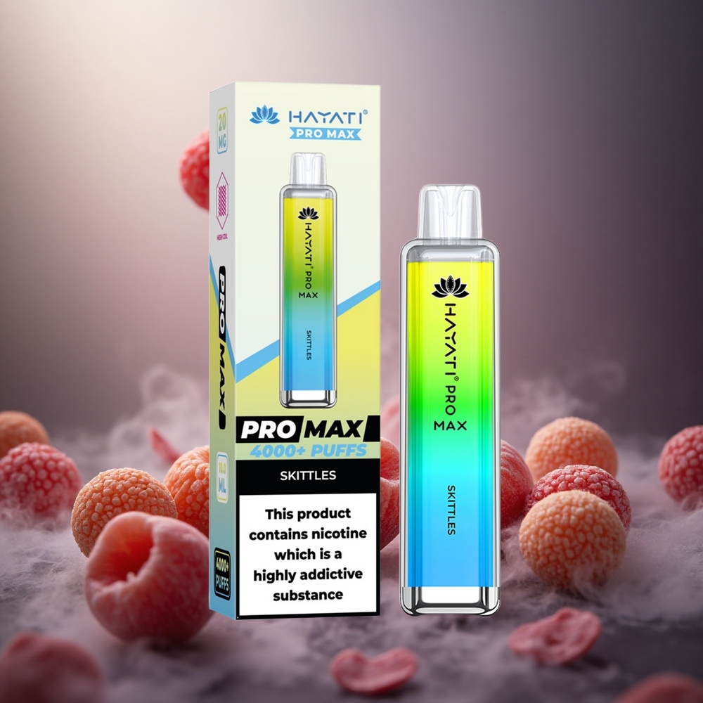 Hayati Pro Max 4000 Potepiai Vienkartinis Vape Skittles 5% Nikotino Stiprumas 1400mAh Baterija