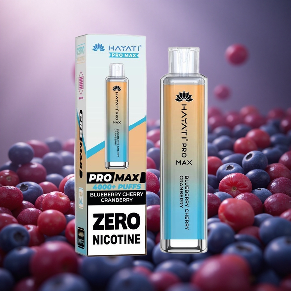 Hayati Pro Max 4000 Pruokimų Vienkartinis Vape Mėlynių Uogų/Vyšnių 5% Nikotino ir Įkraunama Baterija