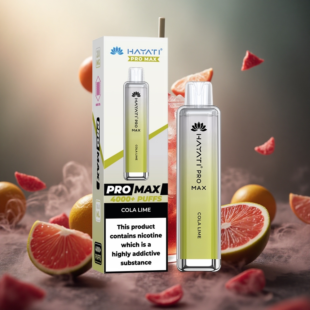 Hayati Pro Max 4000 Pučiai Vienkartinis Vape Kolos Citrina su 1400mAh Baterija ir 2% Nikotino