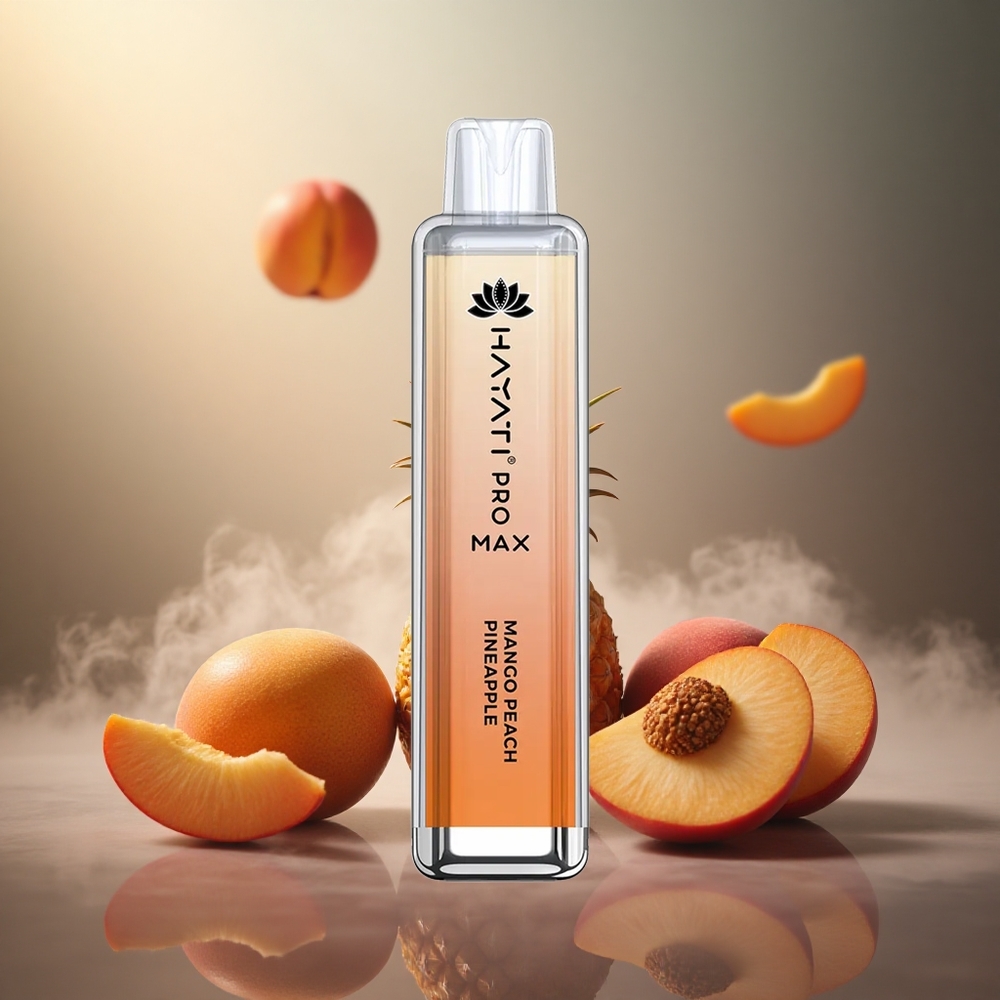 Hayati Pro Max 4000 Smūgių Vienkartinis Vape Mango Persikas Ananasas 2ml bakas su 10ml automatinio papildymo 1400mAh įkroviama baterija