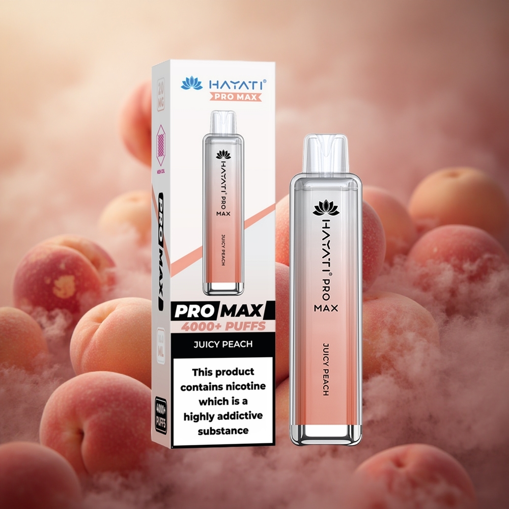 Hayati Pro Max 4000 Ugutimų Vienkartinis Vape Sultingas Persikas su 2% Nikotino ir 1400mAh Baterija