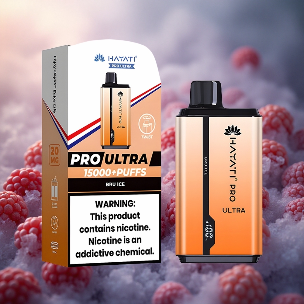 Hayati Pro Ultra 15000 Pūkų 24ml E-skysčio Talpa Bru Ledas