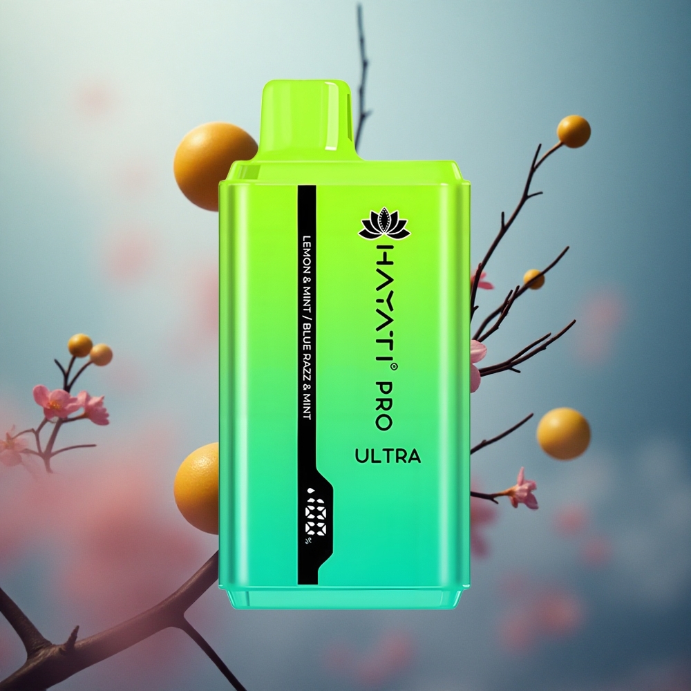 Hayati Pro Ultra 15000 Pūkų Citrina & Mėta Mėlyna Razz & Mėta 24ml E-skysčio Talpa 850mAh