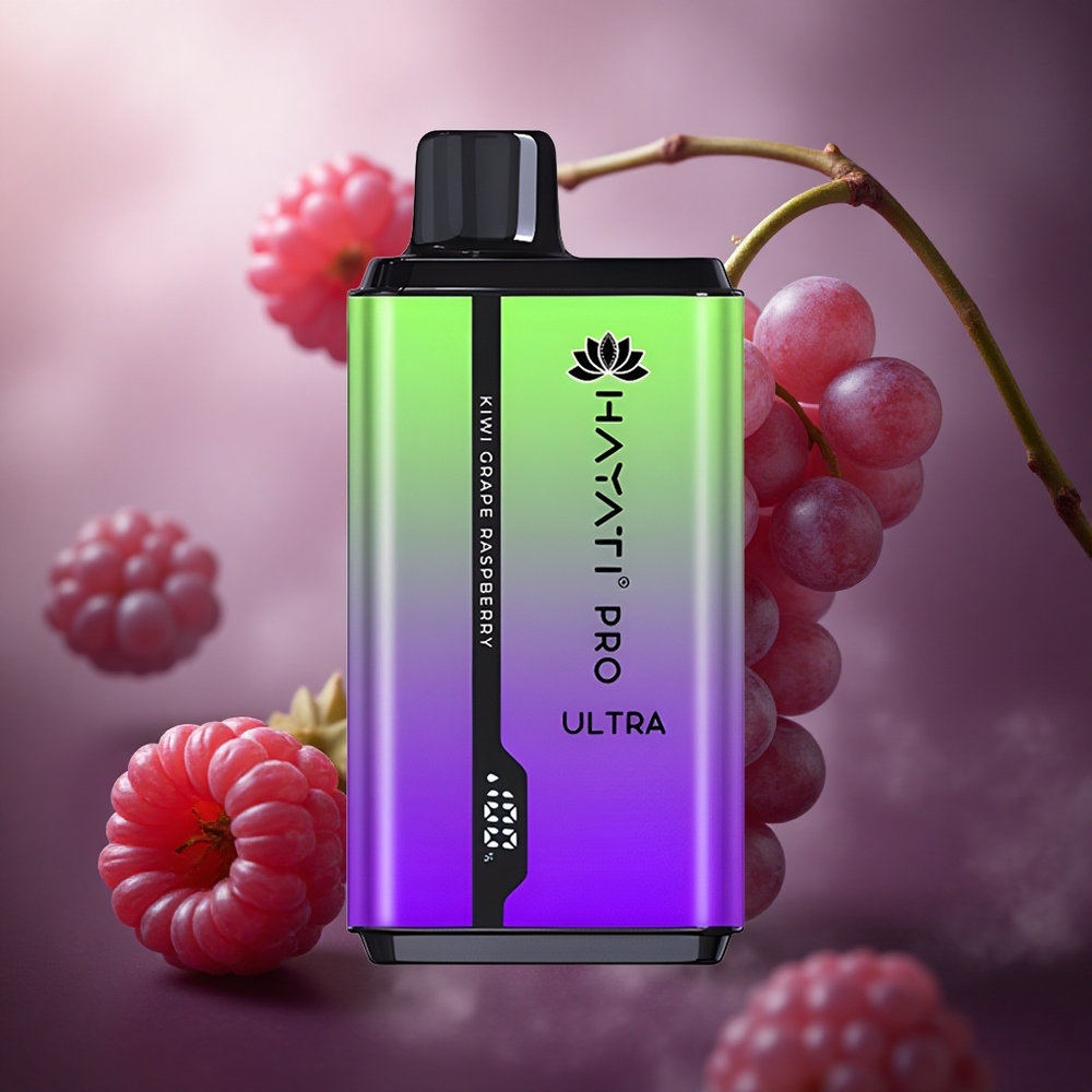 Hayati Pro Ultra 15000 Pūkų Kiwi Vynuogių Avietė 850mAh 24ml