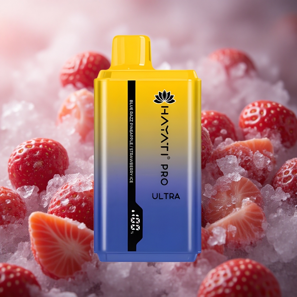 Hayati Pro Ultra 15000 Pūkų Mėlynasis Serbentas Ananasas 2 12ml E-skysčio Talpa